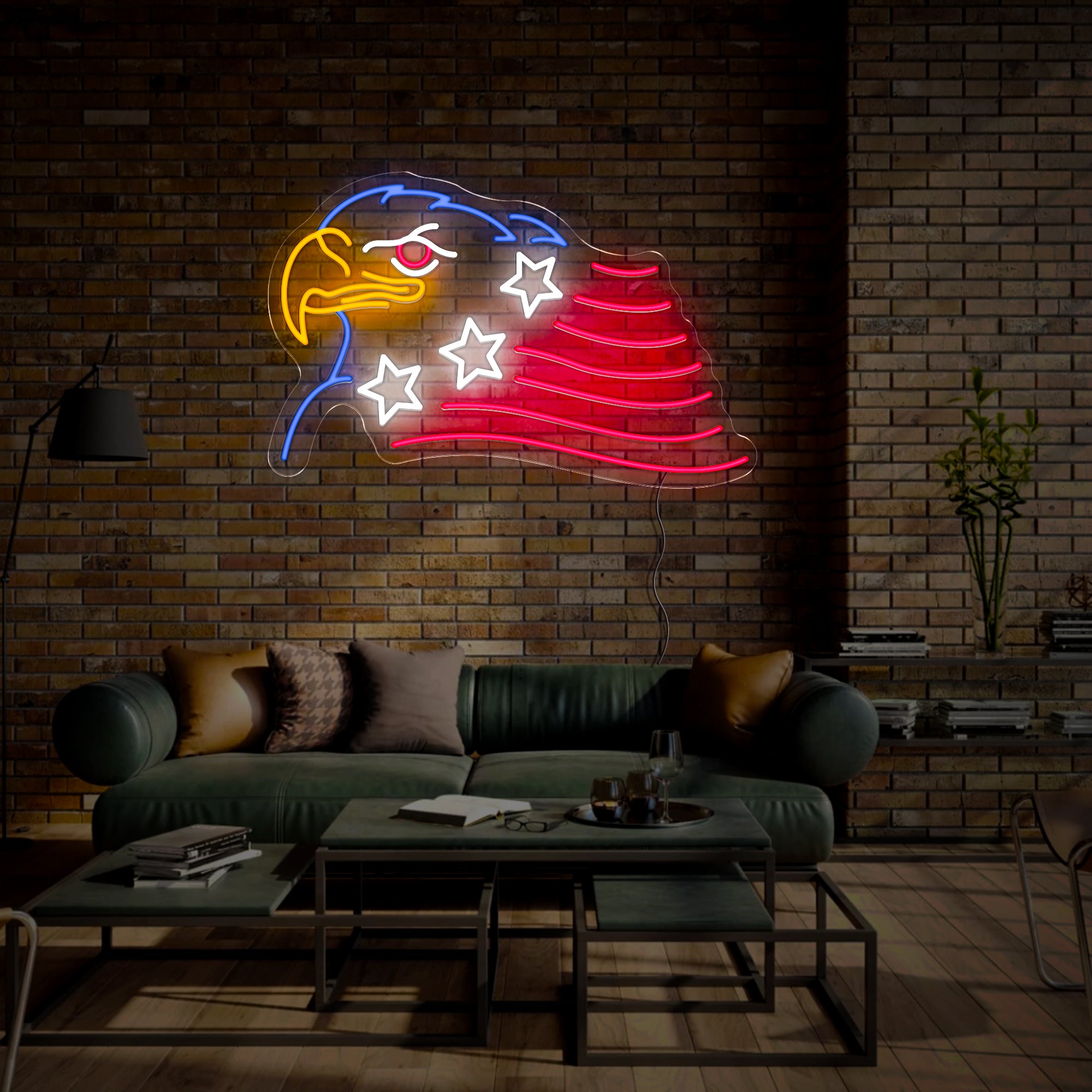 4th Of July Bald Eagle Neon Sign