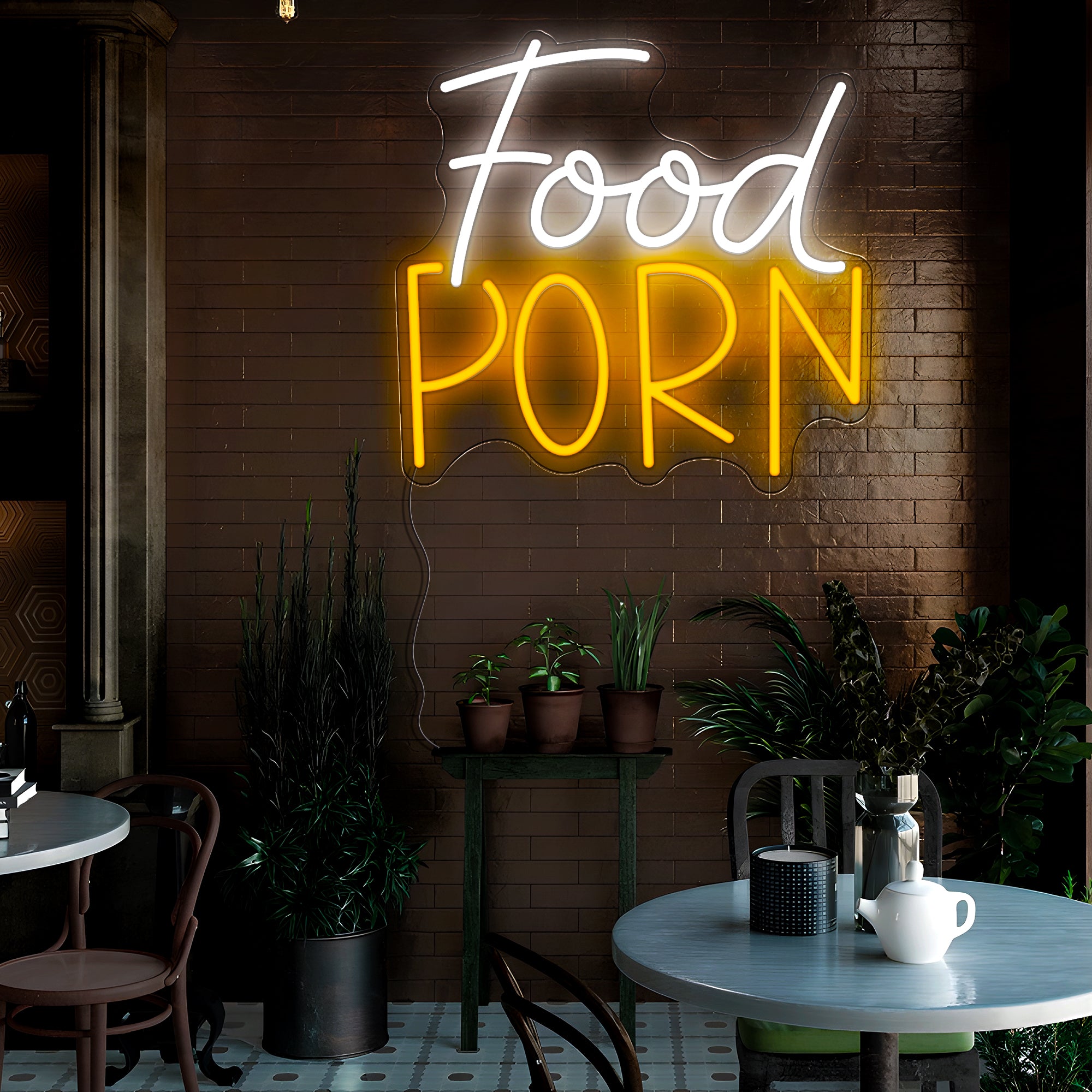 Food Porn Neon Sign