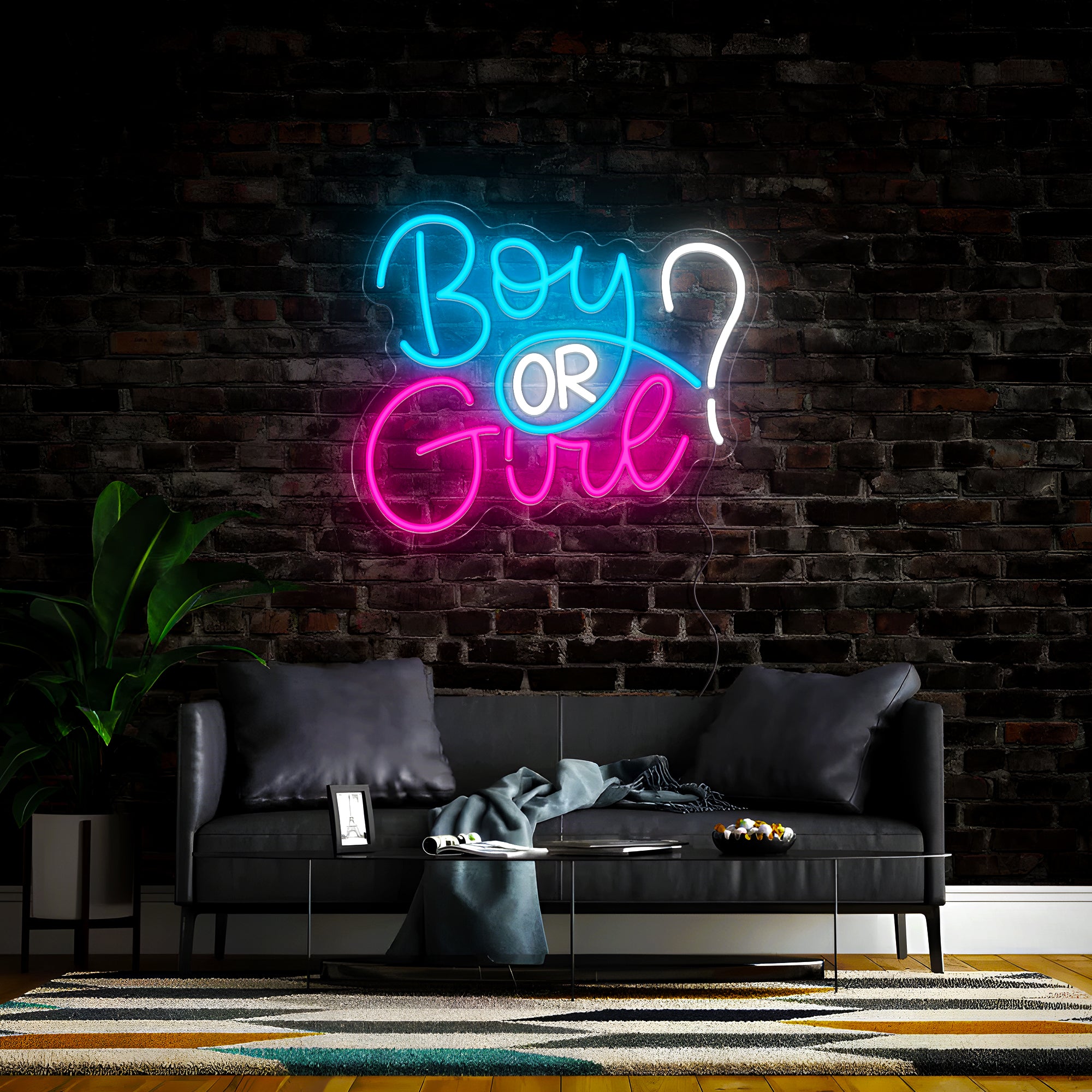 Boy Or Girl Gender Reveal Party Neon Sign