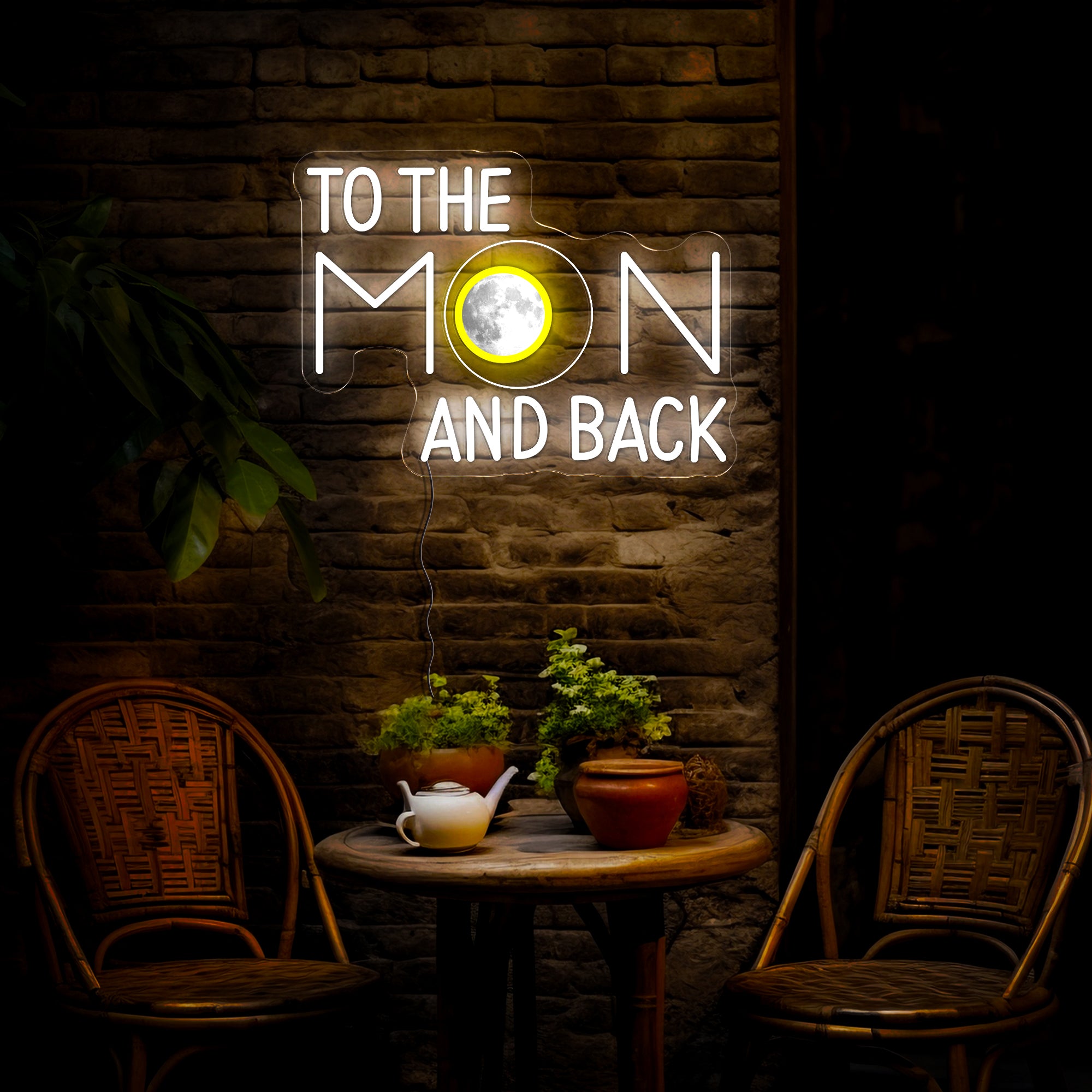 To The Moon And Back Artwork Neon Sign