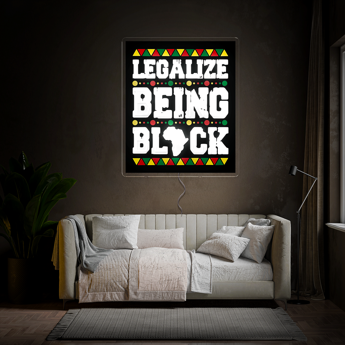 Juneteenth Legalize Being Black Artwork Neon Sign