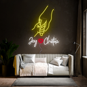 Custom Family Holiding Hands Neon Sign