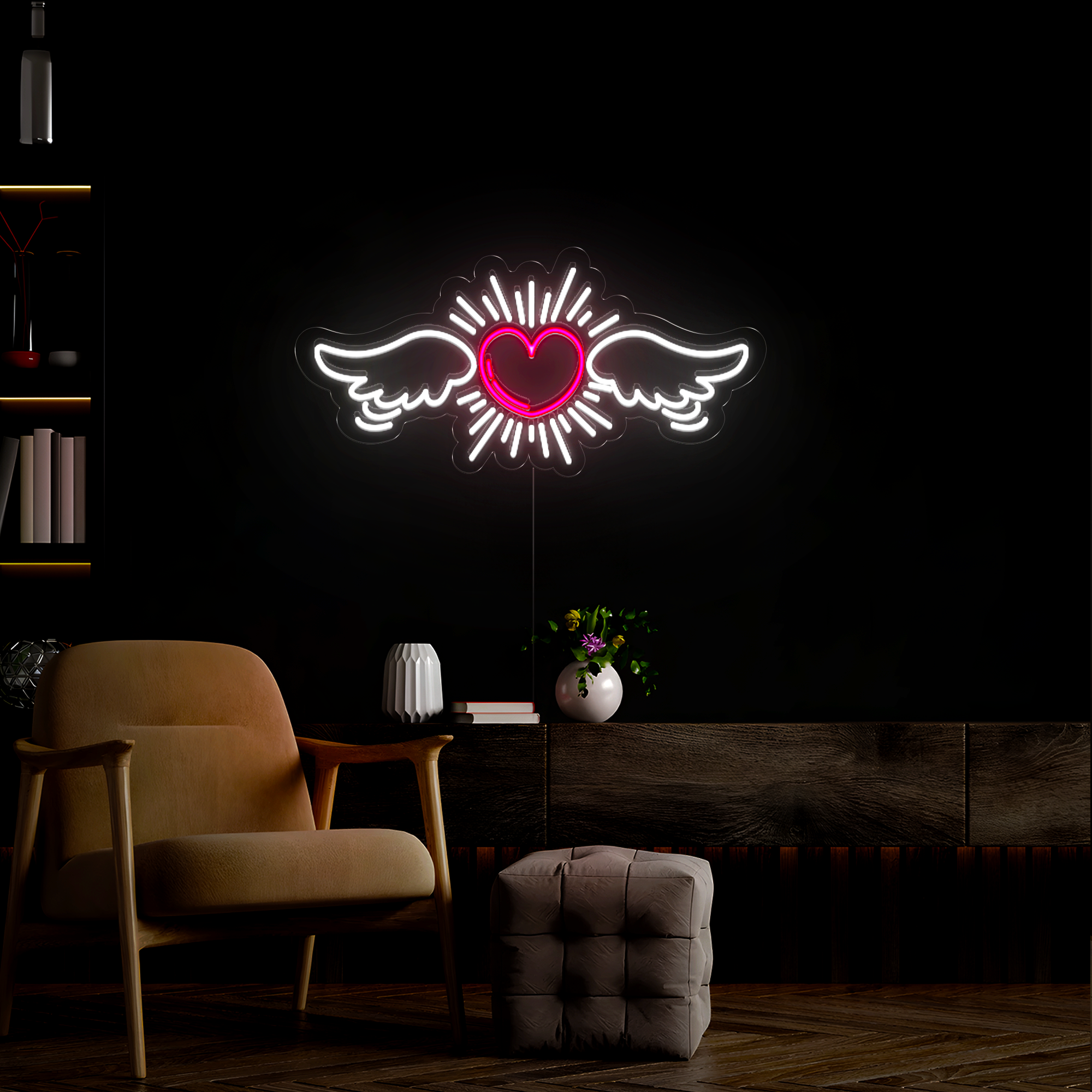 Wing Heart Neon Sign