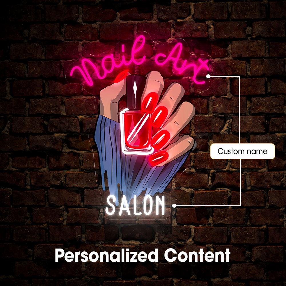 Personalized Nail Art Artwork Neon Sign