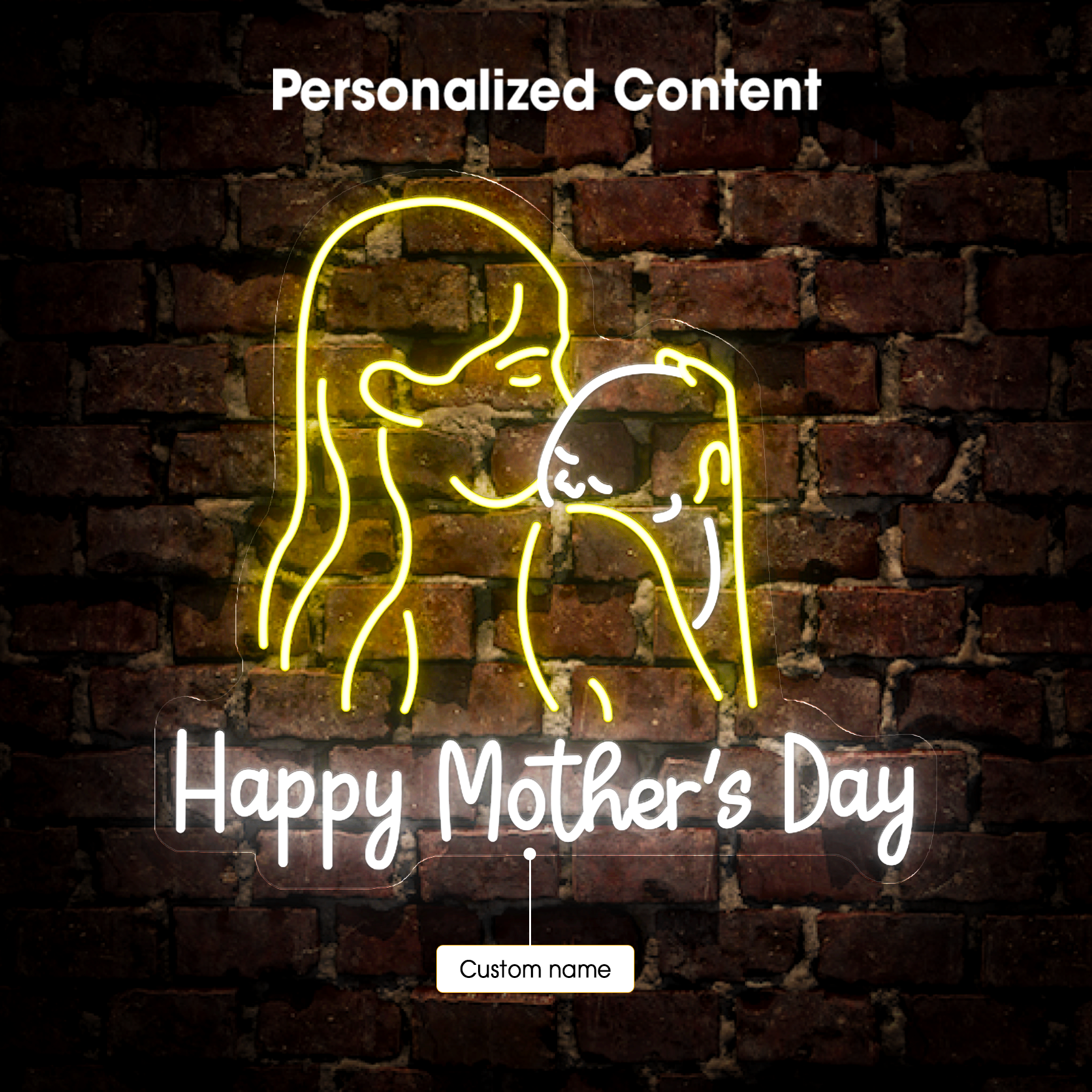 Personalized Happy Mother's Day Neon Sign