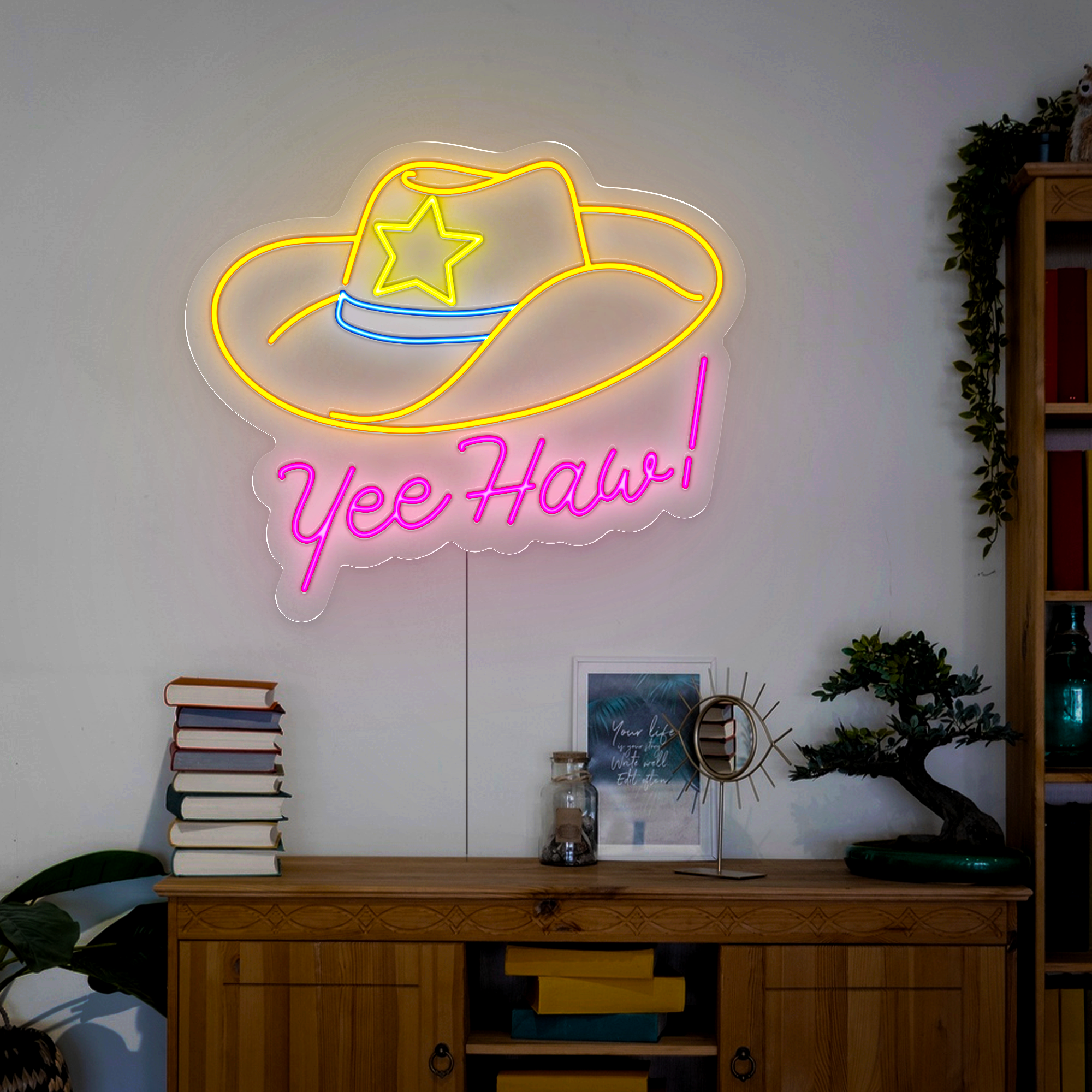 Yeehaw Cowboy Neon Sign