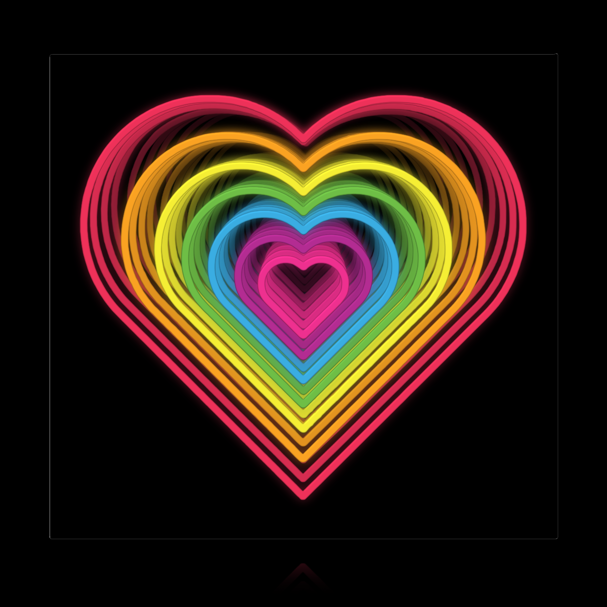 Psychedelic Rainbow Heart Pride Month Artwork Led Neon Sign