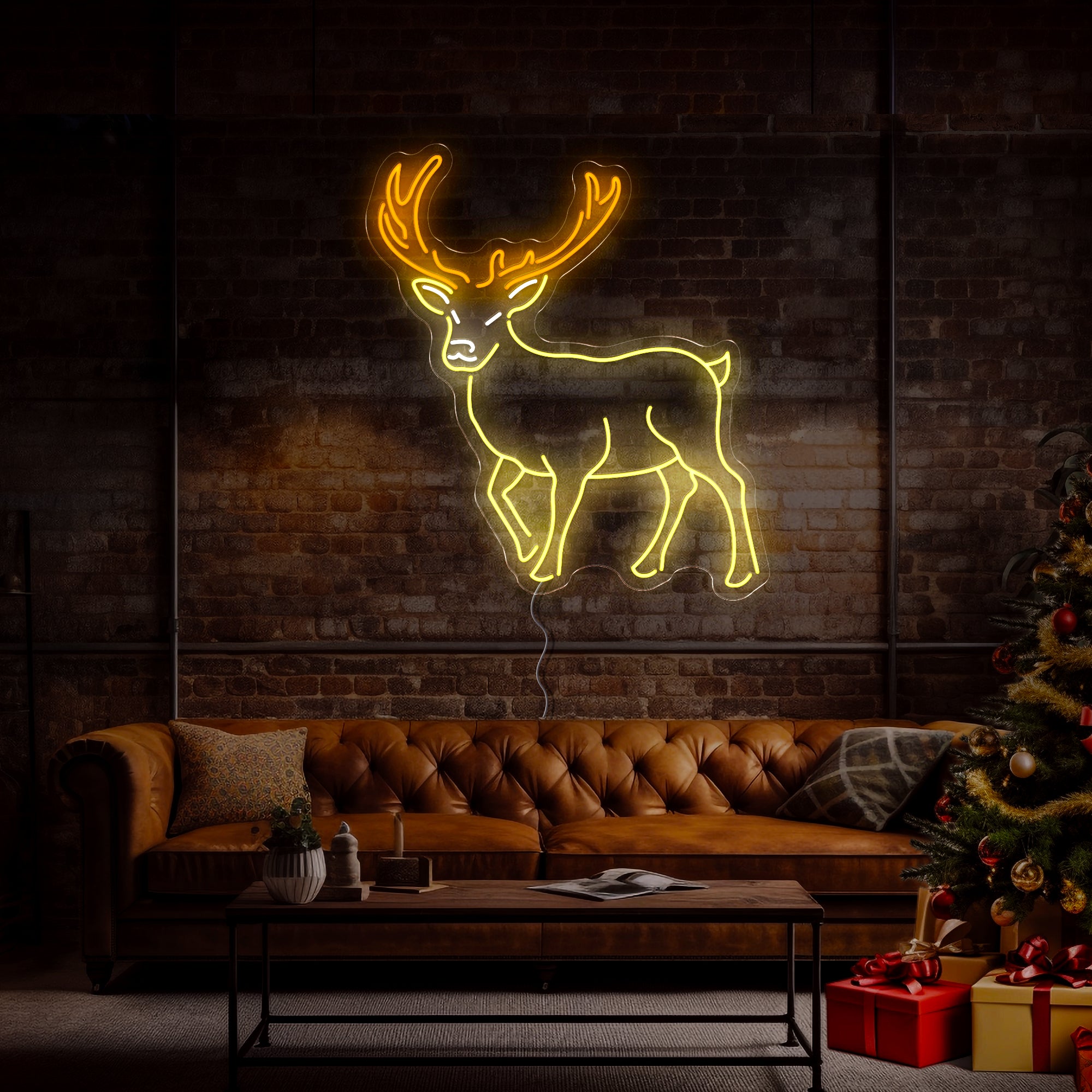 A Colorful image of a deer Led Neon Sign