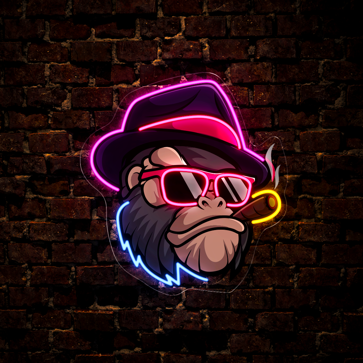 Too Cool Monkey Gang Artwork Led Neon Sign