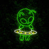 Alien Flying With Ufo Neon Sign - Reels Custom