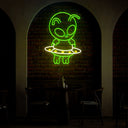 Alien Flying With Ufo Neon Sign - Reels Custom