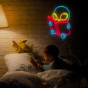 Alien Reading Book Neon Sign - Reels Custom