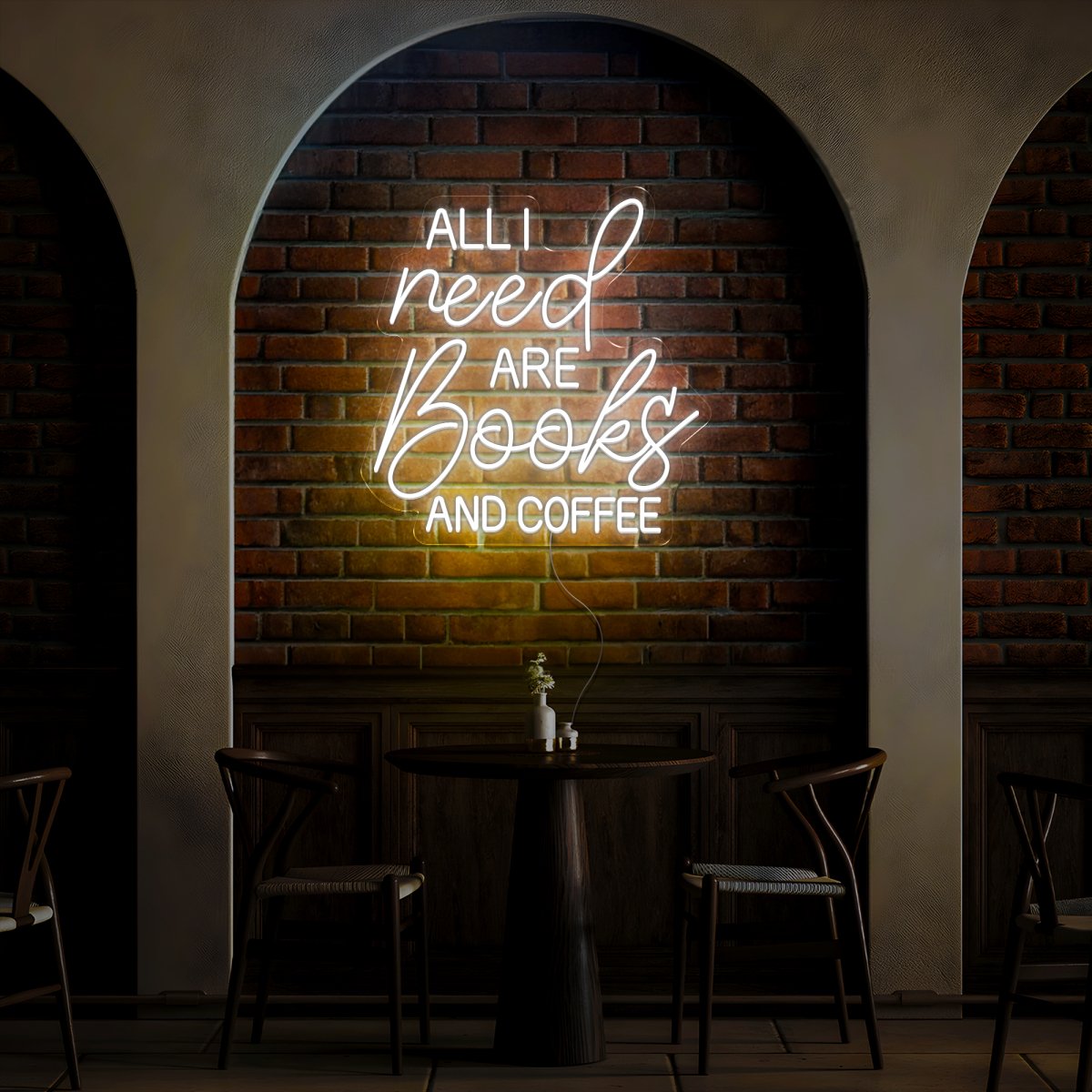 All I Need Are Books And Coffee Neon Sign - Reels Custom