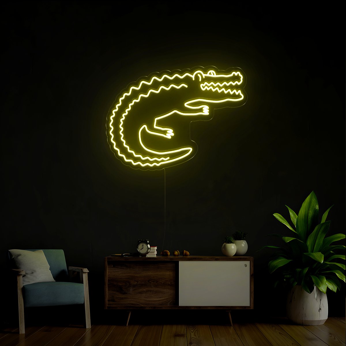 Alligator Crocodile Neon Sign - Reels Custom