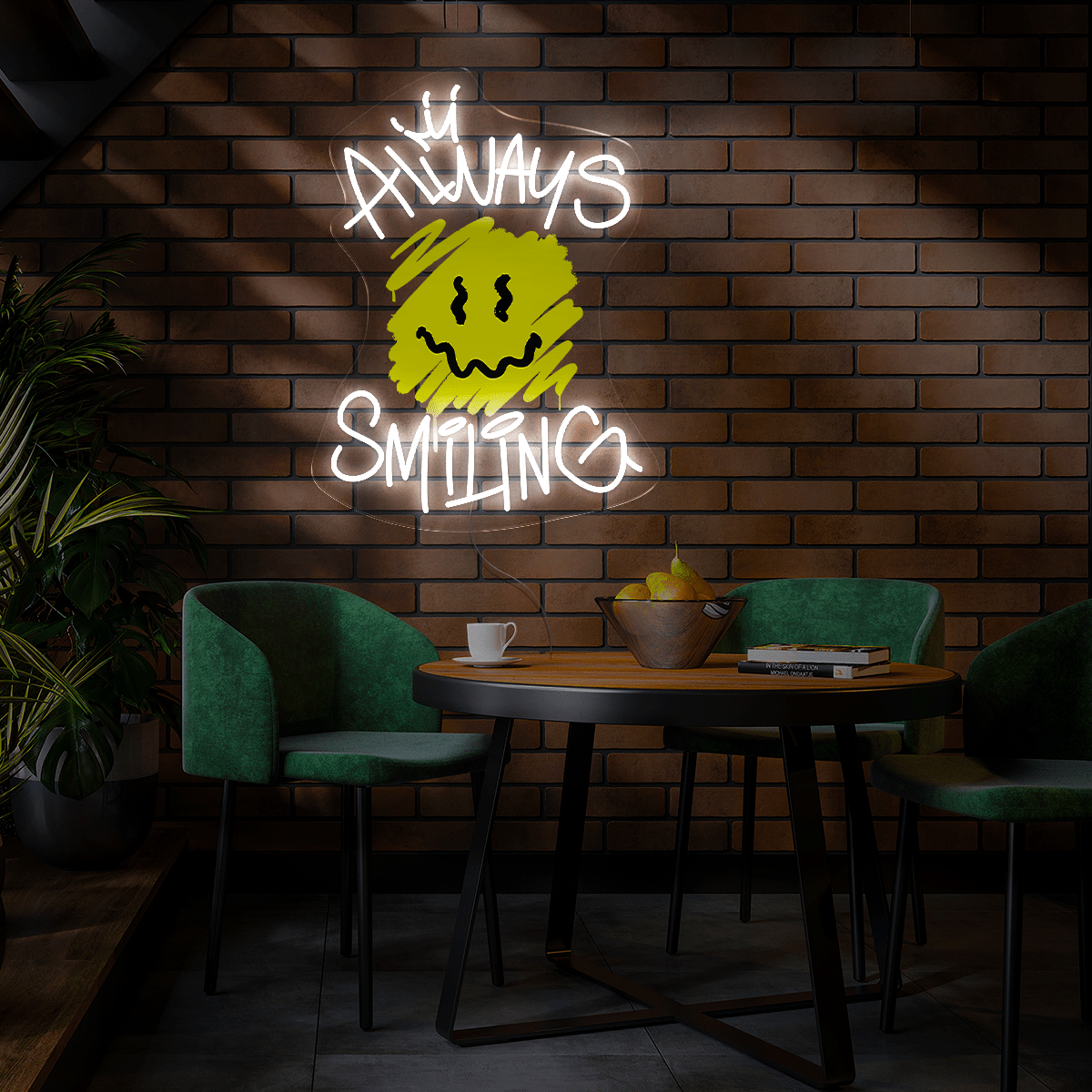 Always Smiling Artwork Led Neon Sign - Reels Custom