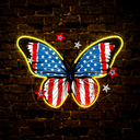 American Butterfly Artwork Led Neon Sign - Reels Custom