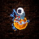 Astronaut Fishing Artwork Led Neon Sign - Reels Custom