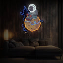 Astronaut Fishing Space Artwork Led Neon Sign - Reels Custom