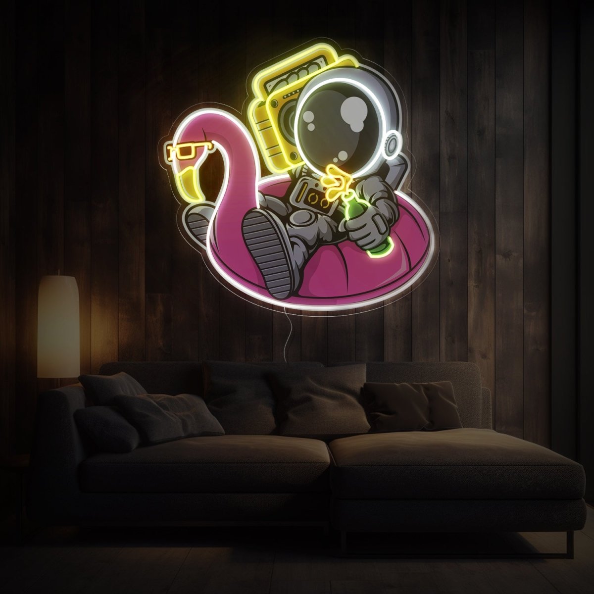 Astronaut Floaties Ballon Led Space Artwork Led Neon Sign - Reels Custom