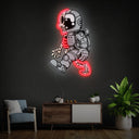 Astronaut Half Skull Led Space Artwork Led Neon Sign - Reels Custom