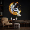 Astronaut Lying On The Moon Space Artwork Led Neon Sign - Reels Custom