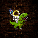 Astronaut Riding Dinosaur With Gun Artwork Led Neon Sign - Reels Custom