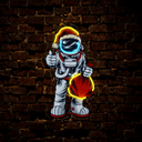 Astronaut Santa Artwork Led Neon Sign - Reels Custom