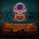 Astronaut Vampire Halloween Space Artwork Led Neon Sign - Reels Custom