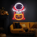 Astronaut Vampire Halloween Space Artwork Led Neon Sign - Reels Custom