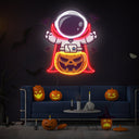 Astronaut Vampire Halloween Space Artwork Led Neon Sign - Reels Custom