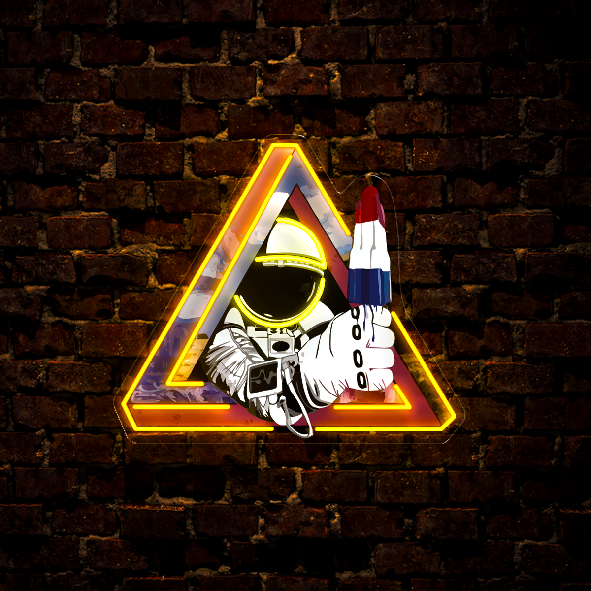 Spaceman Triangle Artwork Led Neon Sign