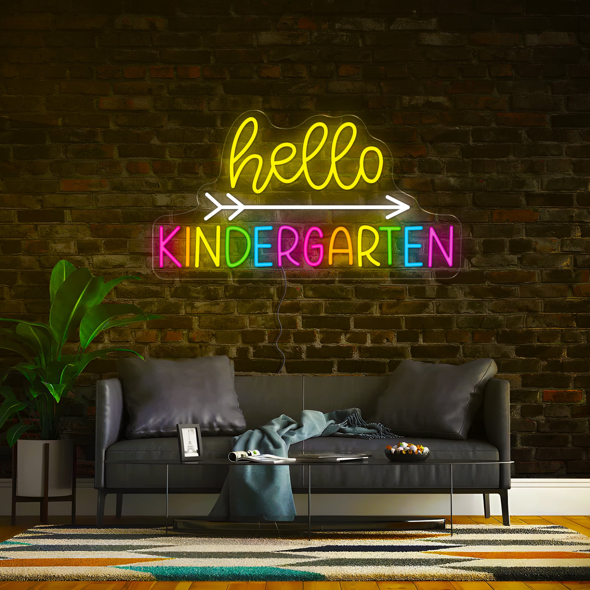 Hello Kindergarten Artwork Led Neon Sign