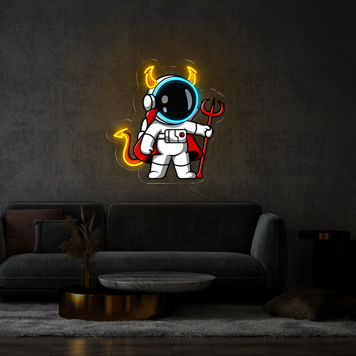 Astronaut Dracula Vampire Artwork Led Neon Sign