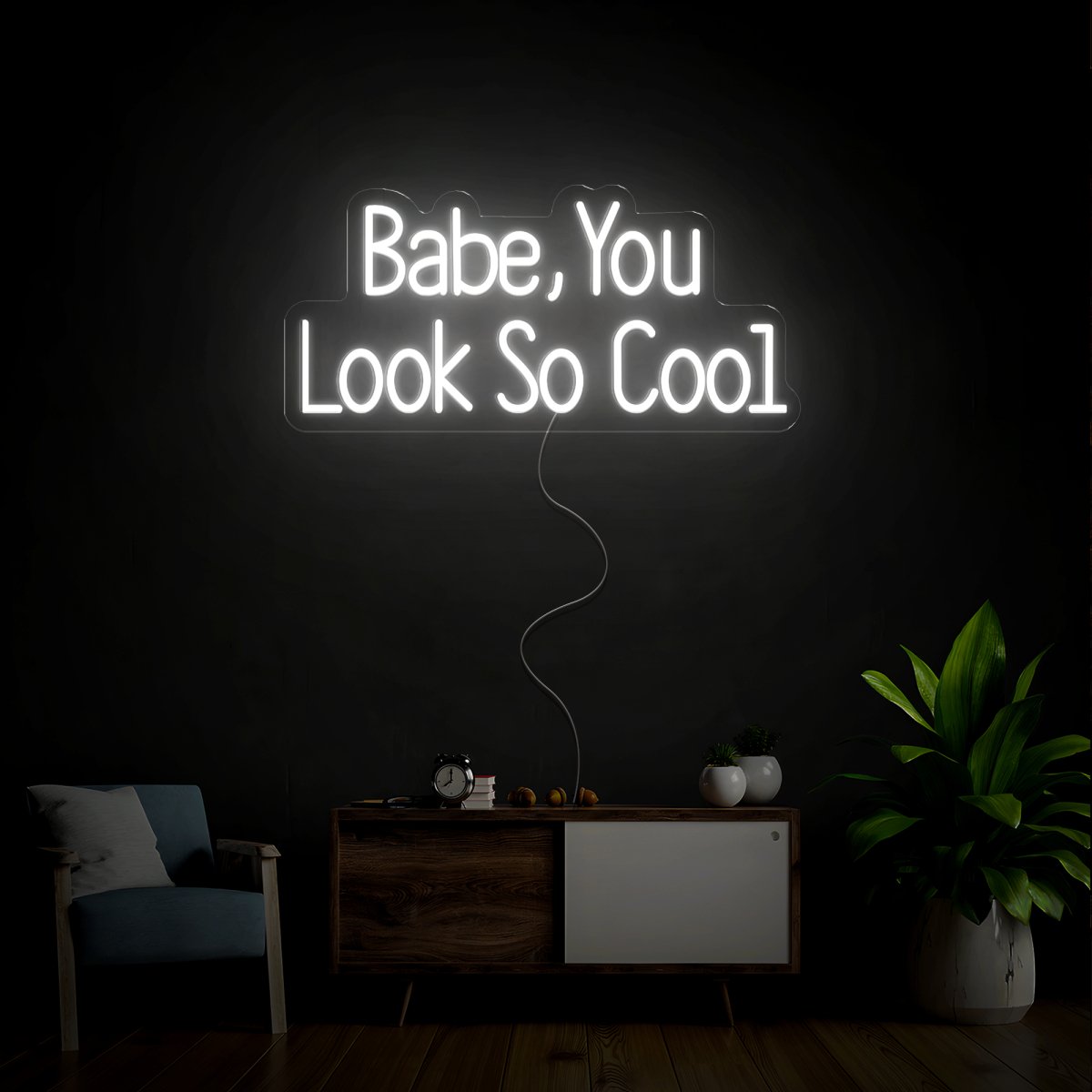 Babe You Look So Cool Neon Sign - Reels Custom