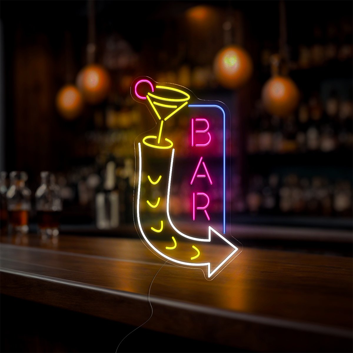 Bar With Brick Wall Neon Sign - Reels Custom