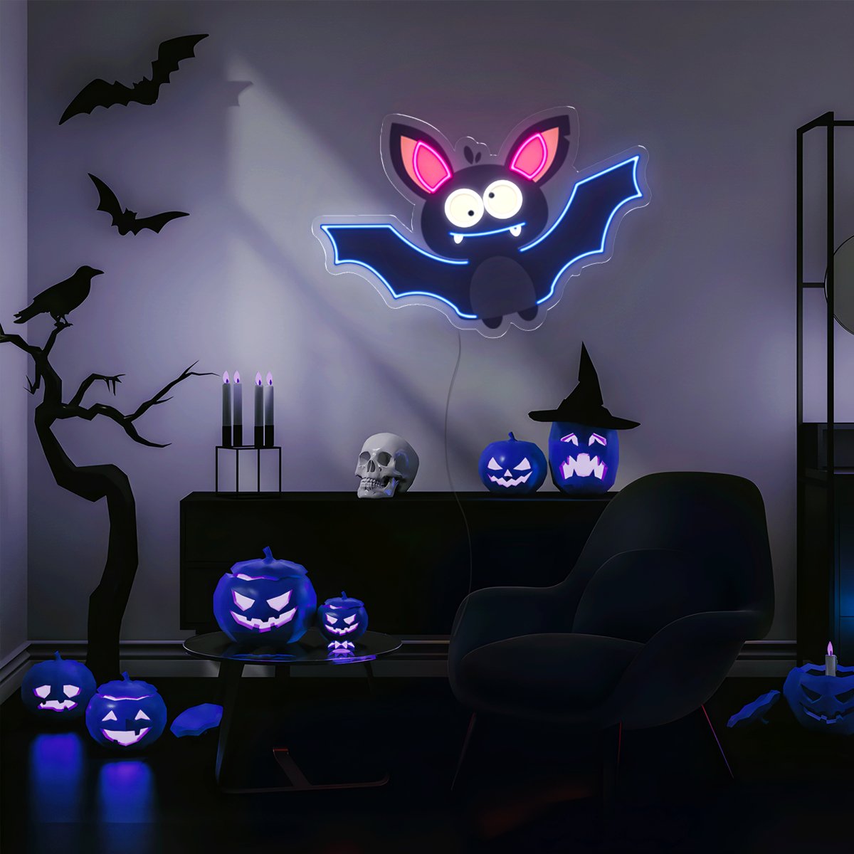Bat Artwork Led Neon Sign - Reels Custom