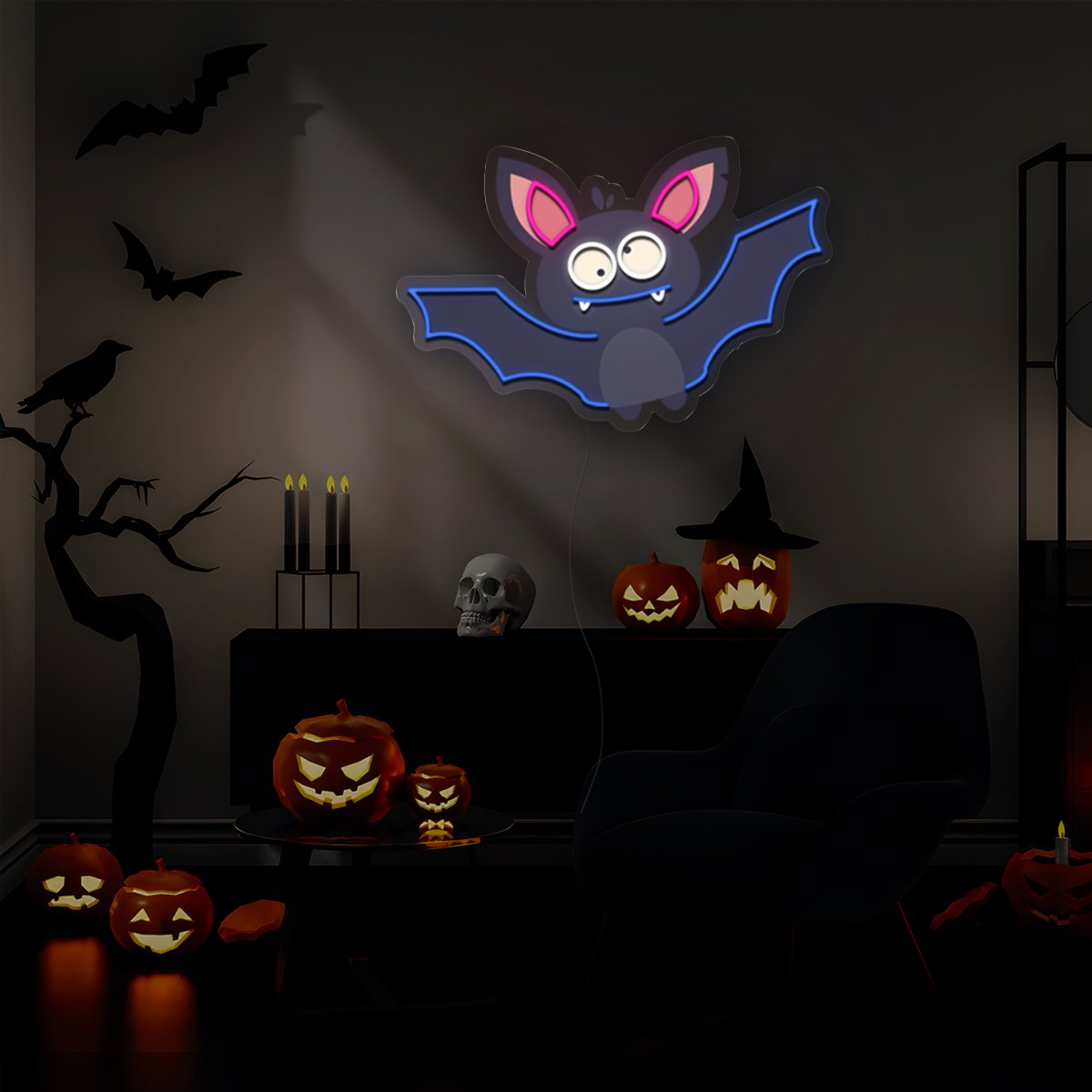 Bat Artwork Led Neon Sign - Reels Custom