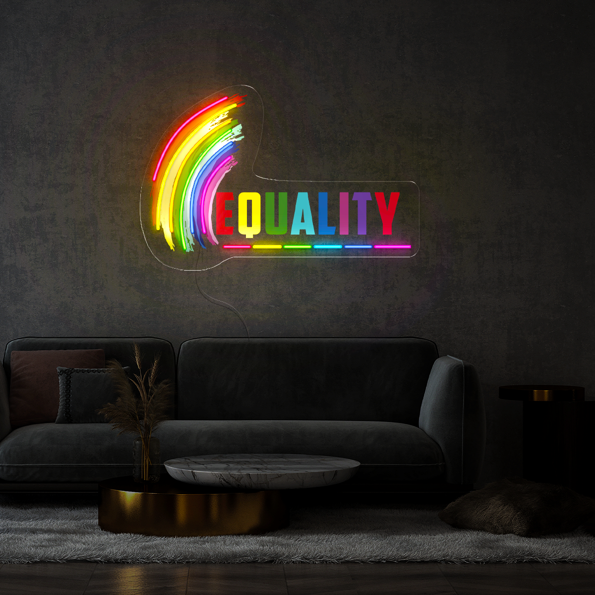 Equality Rainbow Flag LGBTQ Rights Artwork Led Neon Sign