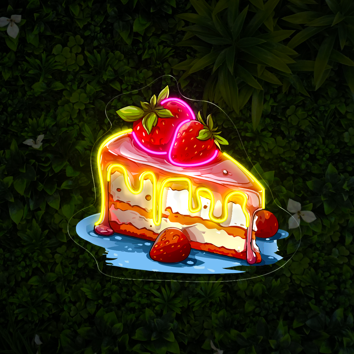 Strawberry Cake Artwork Led Neon Sign