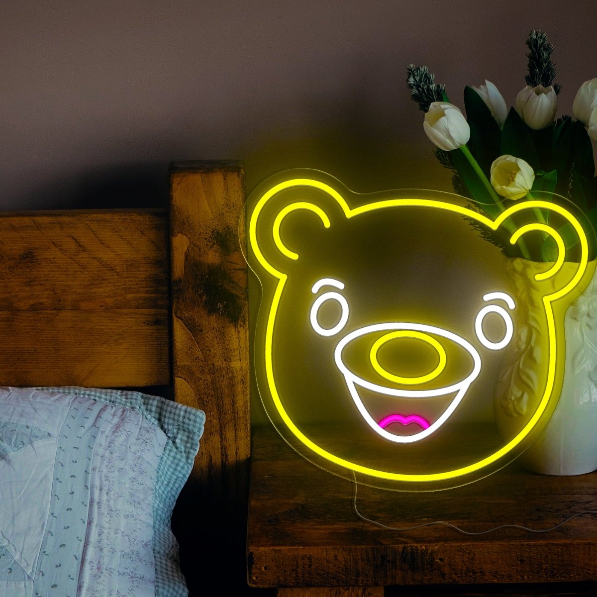 Bear Face Neon Sign - Reels Custom