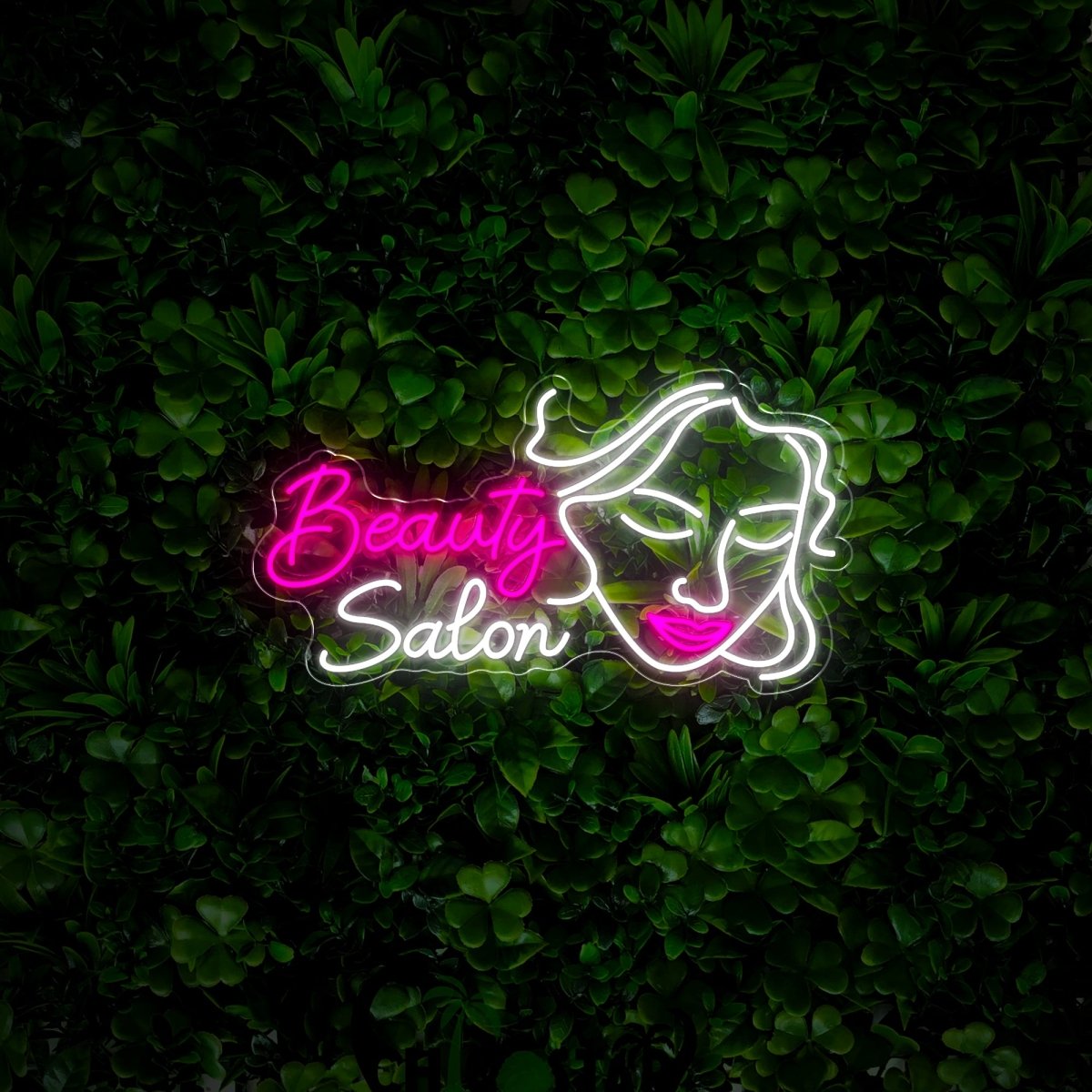 Beauty Hair Salon Girl Face Neon Sign - Reels Custom