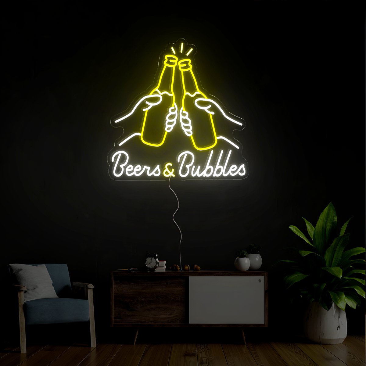 Beers And Bubbles Neon Sign - Reels Custom