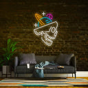 Black And White Skull Neon Sign - Reels Custom