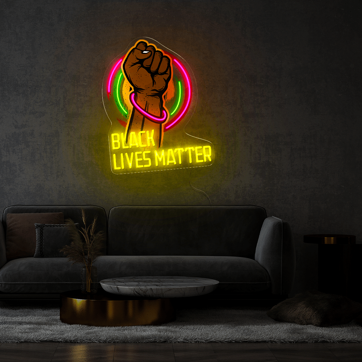 Black Lives Matter Artwork Neon Sign - Reels Custom