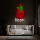 Bloom Heart Noen Sign - Reels Custom