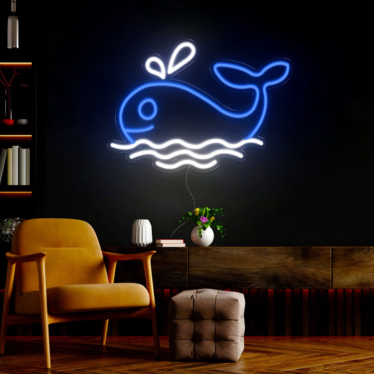 Blue Whale Animals Led Neon Sign - Reels Custom