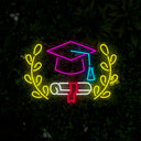 Book And Graduate Cap Neon Sign - Reels Custom