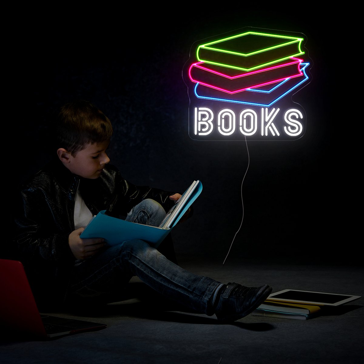 Books Neon Sign - Reels Custom