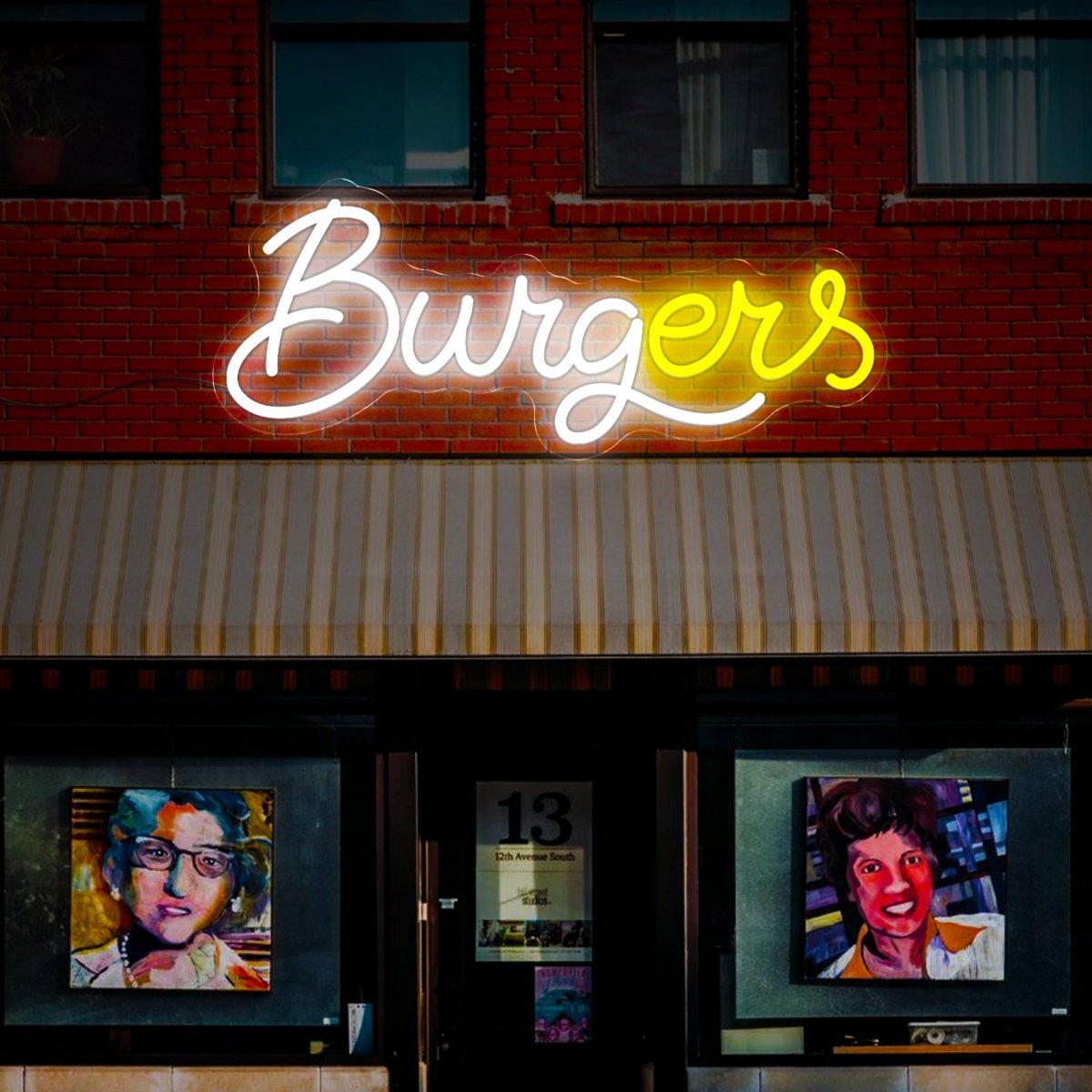 Burger Neon Sign - Reels Custom