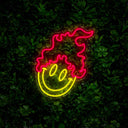 Burning Emoticon Neon Sign - Reels Custom